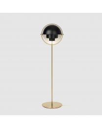 Gubi Multi-Lite Floor Lamp Brass Base Matte Black Dimmable